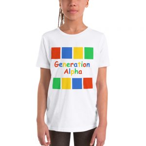 Generation Alpha Colored Blocks – Youth Short Sleeve T-Shirt - White